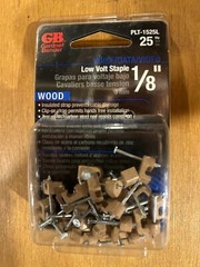 Box of 250 1/8″ low voltage staples wood Gardner Bender Made in USA