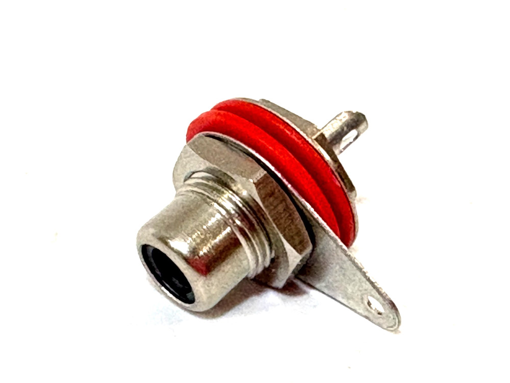 1pcs Switchcraft 3501FR RCA Phono Jack – Rear Mount, Red Insulator, USA Made