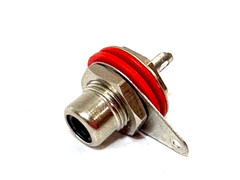 1pcs Switchcraft 3501FR RCA Phono Jack – Rear Mount, Red Insulator, USA Made