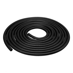 4.5 M 6 x 9 mm PP Flexible Corrugated Conduit Tube for Garden,Office Black