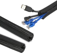 50FT Cord Protector Wire Loom Cable Sleeve Split Tubing Self Wrap Management LOT