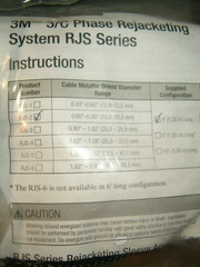 Lot of (4) 3M 3/C Phase Rejacketing System Kit, RJS-2, 0.60”-0.80” 4’ Long