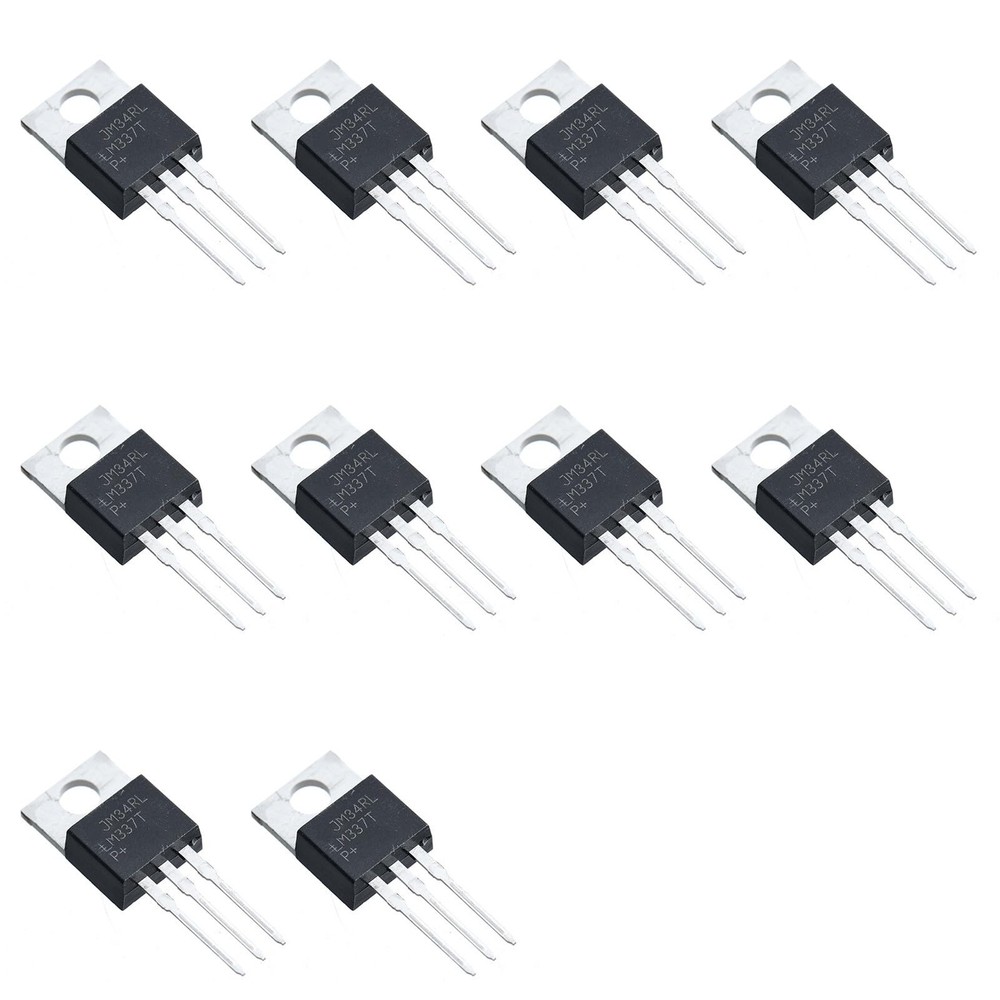 10 PCS LM337T 3Terminal Negative Adjustable Voltage Regulator 1.5A TO220AB