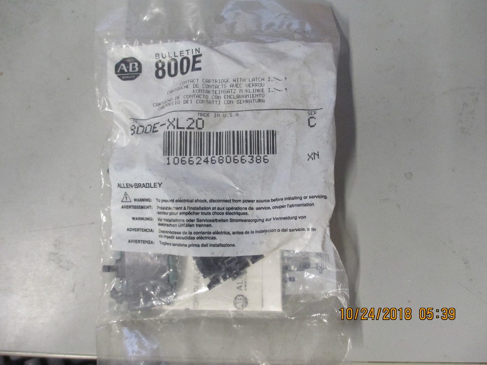 Allen Bradley 800E-XL20 Ser C Contact Cartridge With Latch 1 LOT OF 5