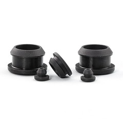 Black 2.5-60.6mm Silicone Rubber Snap-On Hole Plug Blanking Seal Bung Pipe Tube
