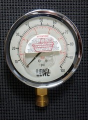 Lenz BAC-100-4L Pressure Gauge 0-100 PSI 4″ Dial 1/2 NPT – New In Box