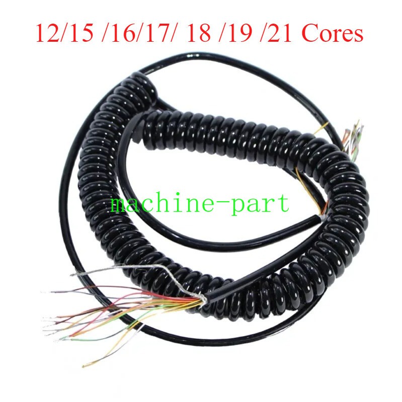 12-21 Cores Spring Spiral Cable Coiled Cable Fit for CNC Handheld Encoder