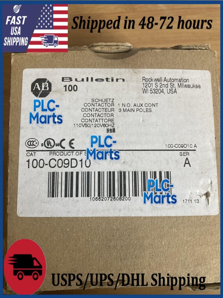 ALLEN-BRADLEY 100-C09D10 IEC CONTACTOR 9 AMP 120VAC NEW IN BOX
