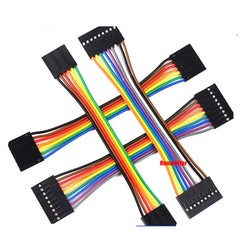 Dupont Jumper Wire 2.54mm Rainbow Cable Ribbon Female-Female 1P-10 Pin 10cm-50cm