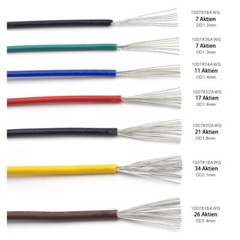 16AWG – 30AWG PVC Flexible Electronic Wire UL1007 Stranded Cable 11 Colors