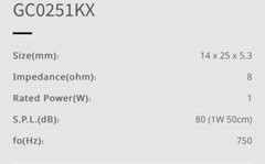 4PCS OF GC0251KX 1W 8ohm 14x25mm Small Square Loud Speaker