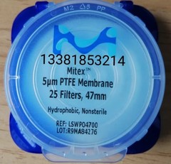 25 sheets/box LSWP04700 Hydrophobic Filter Membrane 5 µm 47 mm