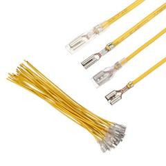 20Pcs Female Spade Crimp Terminal 2.8mm & 6.30mm 20cm Wires, Yellow