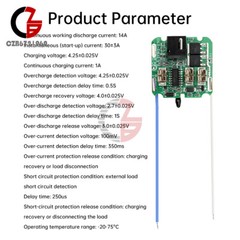4S 16.8V 30A 18650 Li-ion Battery Protection Board BMS Dual MOS for Power Tool