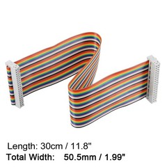 IDC 40 Pins Wire Flat Multicolored Flexible Rainbow Ribbon Jumper Cable 30cm