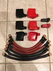Six 1/0 AWG 0 Gauge Copper Battery Cable (14″) & Copper Lugs – Solar/Inverter