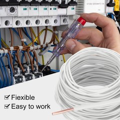 150 Feet Electrical Wire Insulated Solid Copper 14AWG Hook Up Wire Cable, White