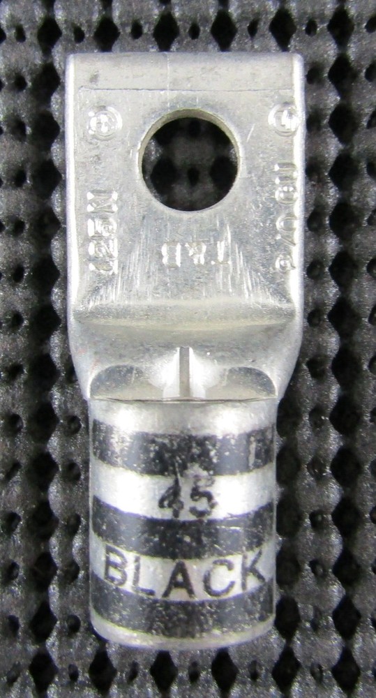 T & B 54160 600V/35KV AWG 2/0 BLACK 45 1-HOLE BARREL LUG – LOT OF 4 / NEW NO BOX