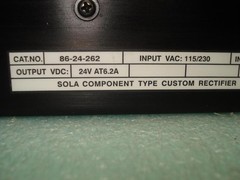 SOLA 86-24-262 POWER SUPPLY 24V DC T8157
