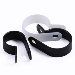 Black & White Nylon Plastic P Clips For Cable & Tubing – High Quality Full size