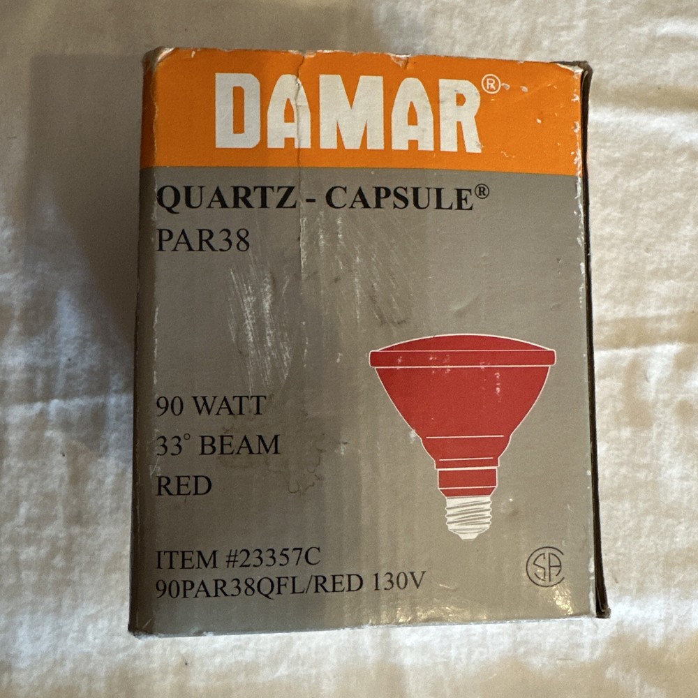 Damar 23357C 90PAR38QFL/RED 90W PAR38 Halogen Flood 33* Beam NEW OLD STOCK
