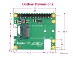 Official Pi PCIe to M.2 HAT for Raspberry 5, + HAT+ Board Only