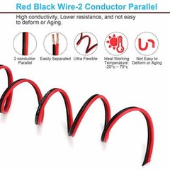 AOTORUA 100FT 16/2 Gauge Red Black Cable Hookup Electrical Wire, 16AWG 2