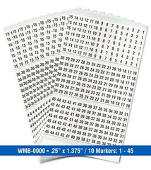 Premium Wire Marker Book Numbered 1-45 for Cable Management, Vinyl-Coated, Hi…
