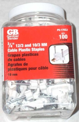 1200 Gardner Bender PS-175ZJ 3/4″ Electrical Wire Staples Cable Straps 12/3-10/3