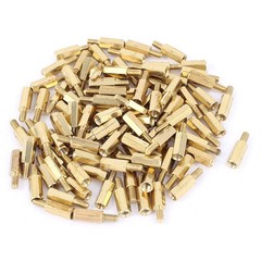 100Pcs M3 Male to Female 11mm+6mm Screw Threaded Brass Hex Standoff Spacer