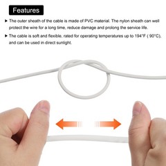 9.84 Feet 14 AWG Gauge THHN Stranded White Copper Building Wire 600V