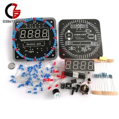DIY DS1302 DC5V Rotating LED Electronic Digital Clock Learning Board With Shell