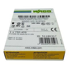 WAGO 750-459 INPUT MODULE ANALOG 4 CHANNEL 10 VDC NEW/NOS IN FACT SEALED BOX