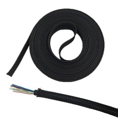 Expandable Braided Cable Tidy Sleeving Wire Harness Flexible Black Polyester PET