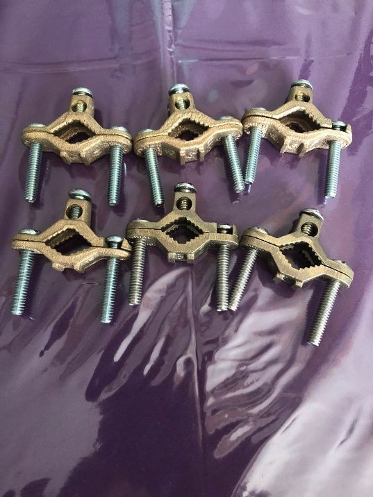 6ea. 10 to 2 AWG 1/2 – 3/4 1 Inch Threaded Grounding Pipe Clamp