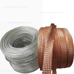 Braided Fabric Cable Flat Pure Copper / Tinned Copper Shield Braided Sleeve Wire