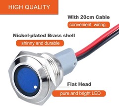 16mm Metal Indicator Light Mounting Hole 5/8 110VAC 220VAC 20mA IP67 Waterproof