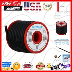 12 Gauge Silicone wire Black spool 25 ft Flexible 12 AWG Stranded Tinned Copp…