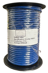 Electrical Primary Wire Spool 12 AWG 105/0.2 CCA Conductor 30M Roll Copper BLUE