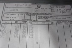 GE SB32EBG 240VAC 20 Amps 3 Phase 3 Poles Bus Plug