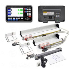TOAUTO LCD Digital Readout 2 Axis DRO Display+2PC Linear Scale Precision 5um Kit