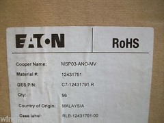 CONTROL MODULE ~ EATON – COOPER #MSP03-ANO-MV MODEL C7-12431791-R QTY. 1
