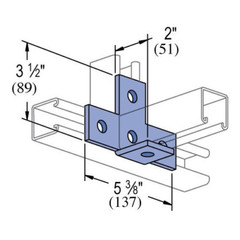 Unistrut P1029-GR, 5-3/8″ x 2″ x 3-1/2″, 5-Hole, Green, 90D, Corner Plate, 1pc