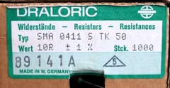 DRALORIC 1000x Metal Film Resistors 10Ω S TK 50 10 Ohm Tolerance 1%