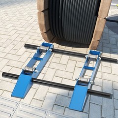 Adjustable Cable Drum Stand Reel Stand Roller Cable Drum Dispenser Ramp Entry US