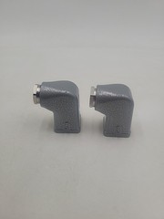 Lot Of 2 Industrial Heavy Duty Connector Hood, Han 3A Size, 90 Degree Side Entry