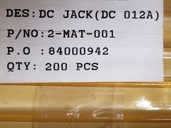 (5 PCS) DC-012-A / 2-MAT-001 DC Jack TOKO *US STOCK*