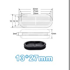 Oval Rubber Grommets Blanking Closed / Open Wiring Plugs Cable Grommet Black
