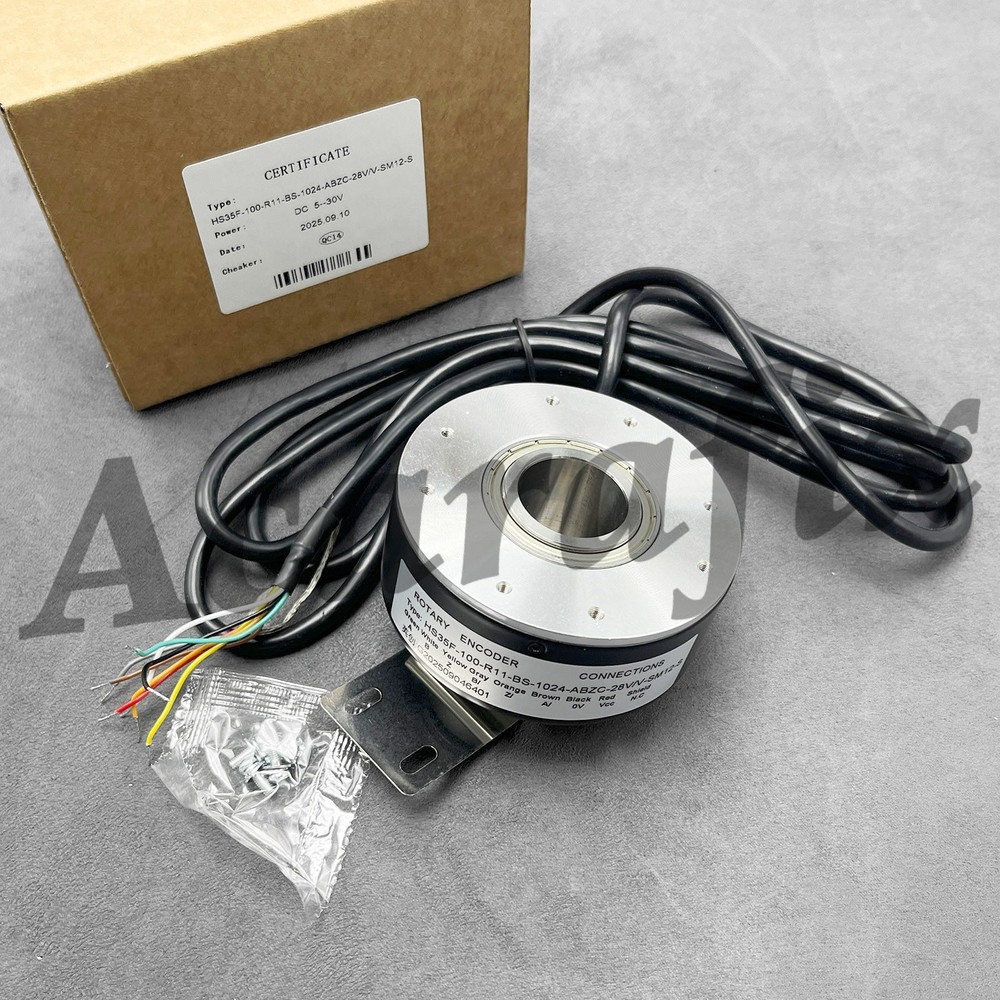 1pc Black and silver Encoder HS35F-100-R11-BS-1024-ABZC-28V/V-SM12-S