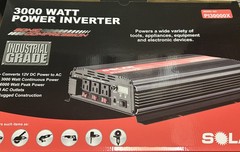 SOLAR 3000 Watt Power Inverter w/3 AC Outlets 12VDC 360A 115VAC 60Hz PI30000X